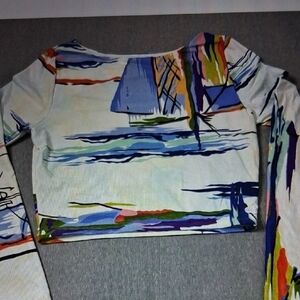 CALIA by Carrie Underwood Multicolor Abstract Crop Top